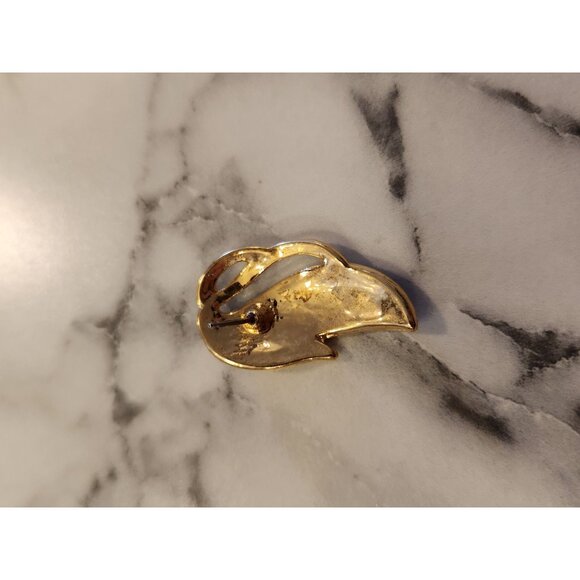 Vintage Cara Mia Purple & Gold Tone Earrings Surgical Steel Posts 1980's - Picture 4 of 5